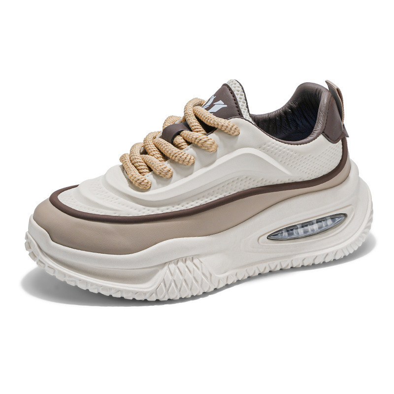 Toamna și iarna, pantofi noi din piele, talpă groasă, mărime mare, pantofi casual pentru tata, toate potrivirile de culori contrastante, personalizați pentru studenți, pantofi casual, toate potrivirile pentru bărbați, pantofi transfrontalieri