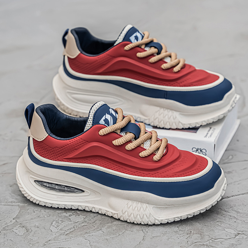 Toamna și iarna, pantofi noi din piele, talpă groasă, mărime mare, pantofi casual pentru tata, toate potrivirile de culori contrastante, personalizați pentru studenți, pantofi casual, toate potrivirile pentru bărbați, pantofi transfrontalieri