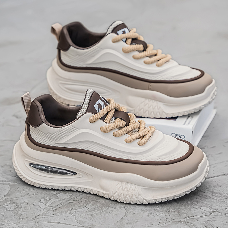 Toamna și iarna, pantofi noi din piele, talpă groasă, mărime mare, pantofi casual pentru tata, toate potrivirile de culori contrastante, personalizați pentru studenți, pantofi casual, toate potrivirile pentru bărbați, pantofi transfrontalieri