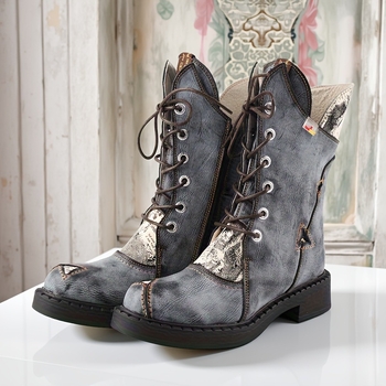 Tma Eyes Trendy Retro Style Ženske Martin Čizme Debeli Potplat Podižuće Modne Najlakše Za Usklađivanje Čizme Do Sredine Teleta