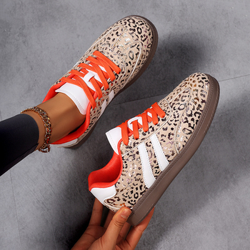 Γυναικεία Παπούτσια Εξωτερικού Εμπορίου Διασυνοριακά 2025 Νέα Casual Flat Παπούτσια σε Χρώμα Λεοπάρ Εκτύπωσης Ευέλικτα Flat Αθλητικά Γυναικεία Παπούτσια