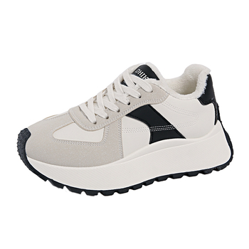 Νέα γυναικεία παπούτσια για μπαμπά με επένδυση από φλις σε κορεατικό στιλ, αθλητικά παπούτσια εξωτερικού χώρου, casual παπούτσια, casual γυναικεία παπούτσια με χοντρή σόλα που αυξάνουν το ύψος