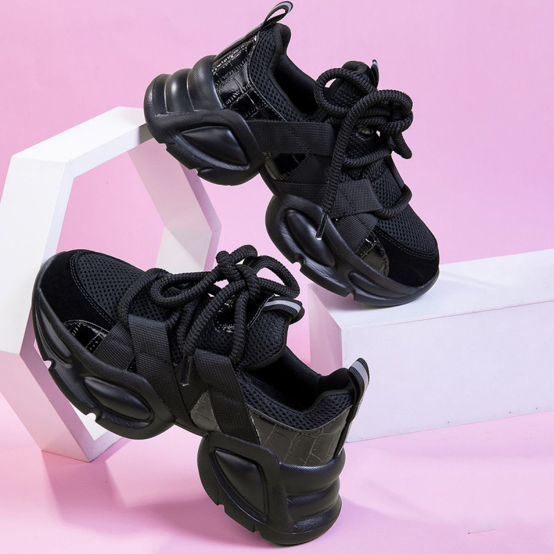 2025 Pantofi casual din plasă noi, la modă și versatili, pantofi sport casual cu talpă groasă și respirabilă, pantofi pentru femei care cresc în înălțime pentru tătici