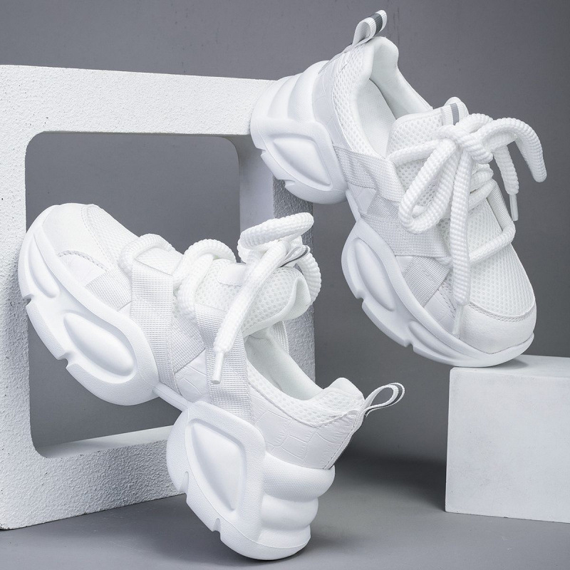 2025 Pantofi casual din plasă noi, la modă și versatili, pantofi sport casual cu talpă groasă și respirabilă, pantofi pentru femei care cresc în înălțime pentru tătici