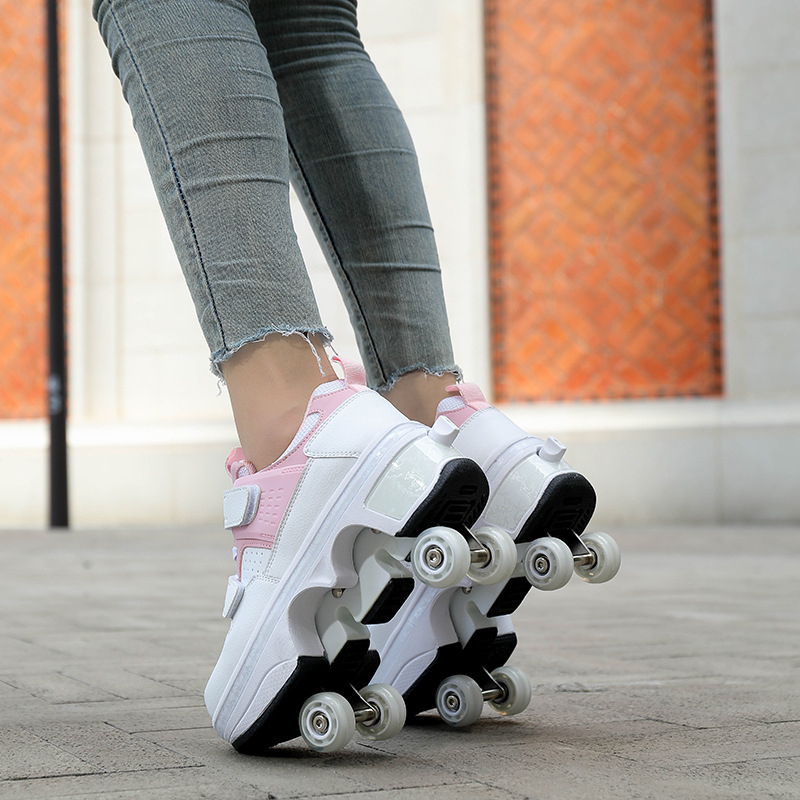 Mergaičių vaikščiojimo bateliai mergaičių keturračiai mokinių mergaičių čiuožimo bateliai berniukų sprogstantys bateliai berniukų deformaciniai vientisi bateliai pristatymas