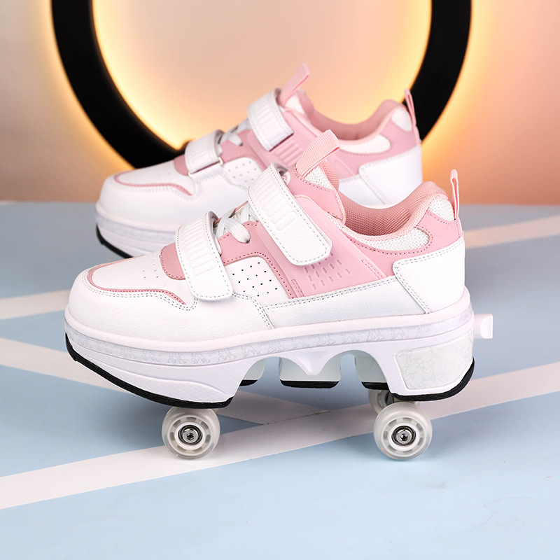 Mergaičių vaikščiojimo bateliai mergaičių keturračiai mokinių mergaičių čiuožimo bateliai berniukų sprogstantys bateliai berniukų deformaciniai vientisi bateliai pristatymas