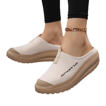 2025 Νέα στυλ Slip-On Lazy Mesh Shoes Rocky Shoes for Women Casual Heating Spring and Summer Αναπνέοντα παπούτσια με ένα ύφασμα και χοντρή σόλα.
