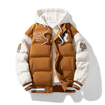 Palton fals din două piese, cu bumbac, pentru bărbați, de iarnă, îngroșat, cald, în stil coreean, la modă, Harajuku, în stil Hong Kong, brand național de modă, cu bumbac, palton