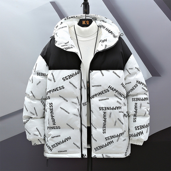 Ανδρικό μπουφάν με κουκούλα και βαμβακερή επένδυση, χειμωνιάτικο μπουφάν με στάμπα 2024 και βαμβακερή επένδυση, χειμωνιάτικο μπουφάν με στάμπα 2024 και βαμβακερή επένδυση, plus size, φαρδύ μπουφάν με βαμβακερή επένδυση, χονδρικής από το εργοστάσιο