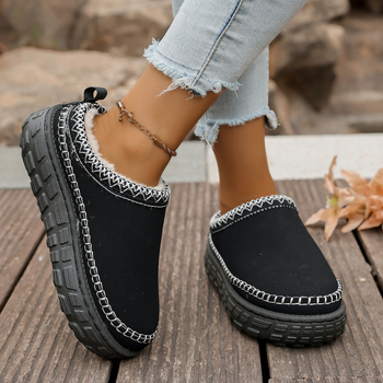 Čizme za snijeg s čipkom velike veličine, ležerne modne tople čizme, klasični uzorak, niske tople cipele