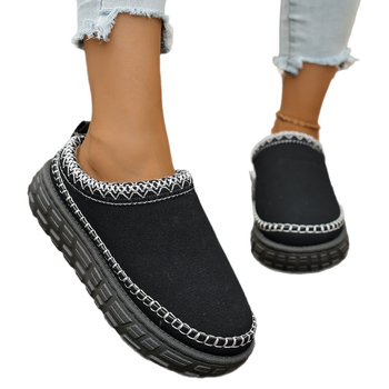 Čizme za snijeg s čipkom velike veličine, ležerne modne tople čizme, klasični uzorak, niske tople cipele