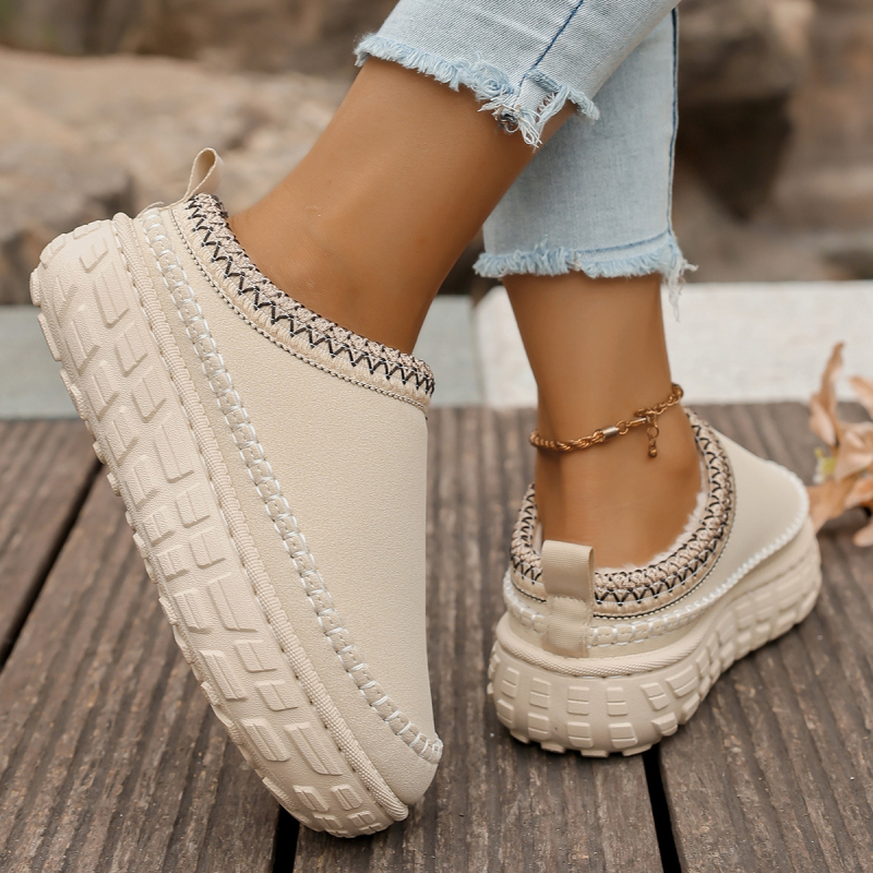 Čizme za snijeg s čipkom velike veličine, ležerne modne tople čizme, klasični uzorak, niske tople cipele