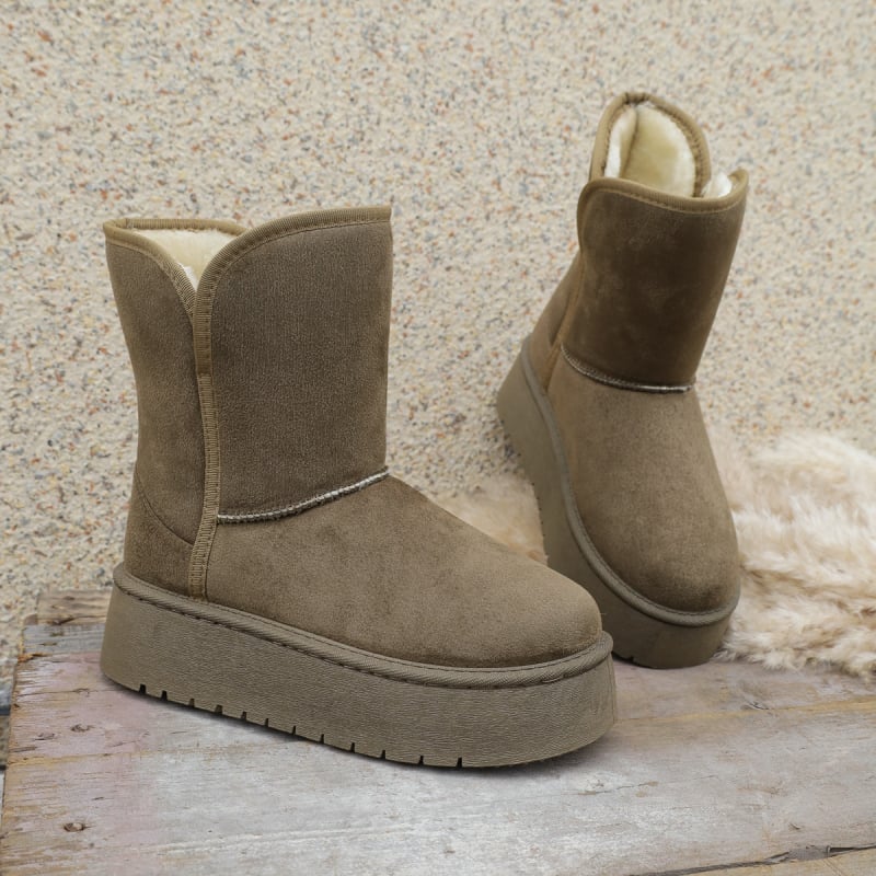 Cizme de zăpadă noi de dimensiuni mari pentru comerț exterior, plate, cu tub înalt, din bumbac nord-est, pentru femei, cu cizme de zăpadă calde și îngroșate de pluș pentru femei