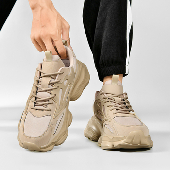 Pantofi sport antiderapanți pentru bărbați, rezistenți la uzură, toamnă, cu talpă groasă, care cresc înălțimea, pantofi casual all-match, pantofi de călătorie negri, pantofi de tată