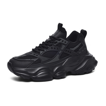 Pantofi sport antiderapanți pentru bărbați, rezistenți la uzură, toamnă, cu talpă groasă, care cresc înălțimea, pantofi casual all-match, pantofi de călătorie negri, pantofi de tată