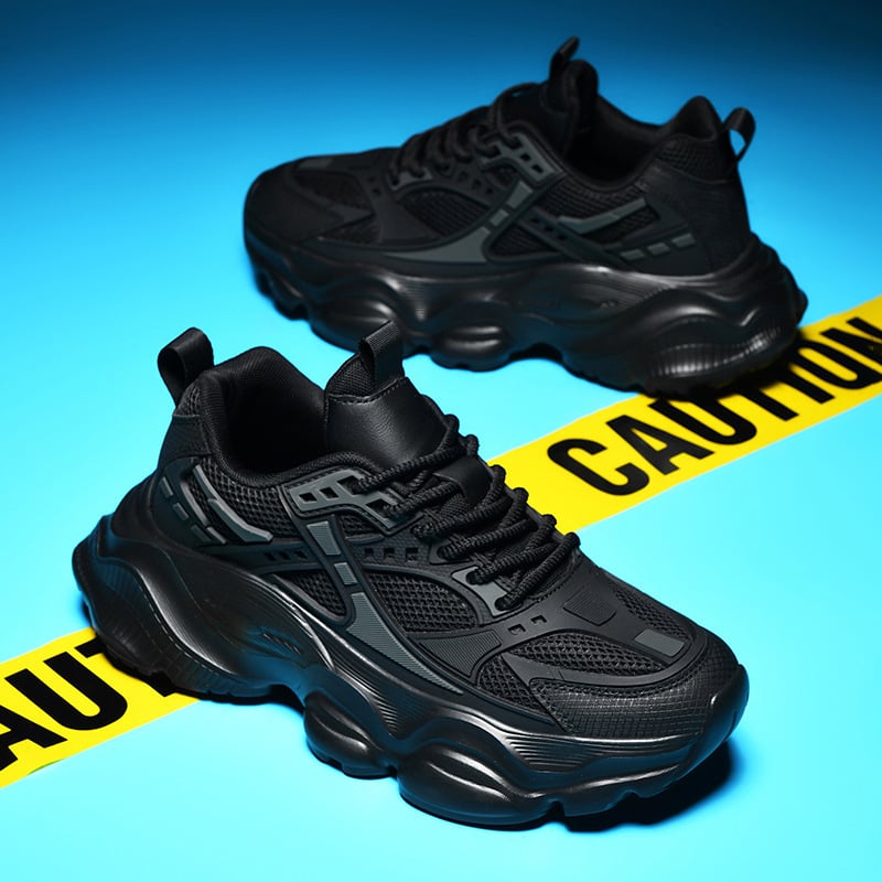 Pantofi sport antiderapanți pentru bărbați, rezistenți la uzură, toamnă, cu talpă groasă, care cresc înălțimea, pantofi casual all-match, pantofi de călătorie negri, pantofi de tată
