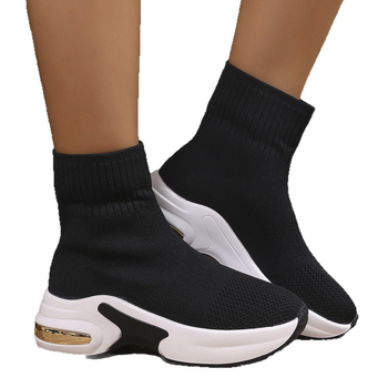 Γυναικείες Μπότες Αύξησης Ύψους Φθινόπωρο και Χειμώνας 2025 Νέες Γυναικείες Μπότες Ελαστικές Πλεκτές Αθλητικές Κάλτσες Κοντές Μπότες Μέχρι τη Μέση της Γάμπας