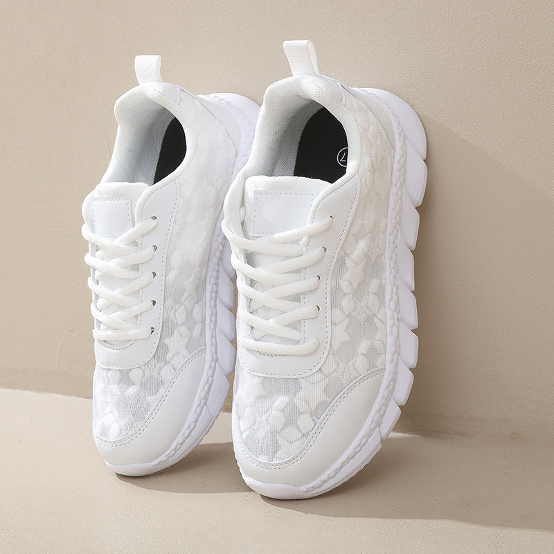 Pantofi sport casual respirabili pentru femei, cu fund moale, confortabili, pentru alergare în aer liber, la modă, albi, la modă, 2025