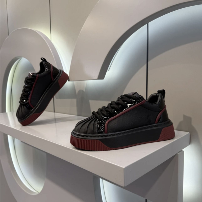 Мъжки обувки Kuaishou от същия стил, пролет/лято 2025, с мека подметка и връзки, кожени обувки с панели, модерни, универсални, ежедневни мъжки обувки с мека подметка