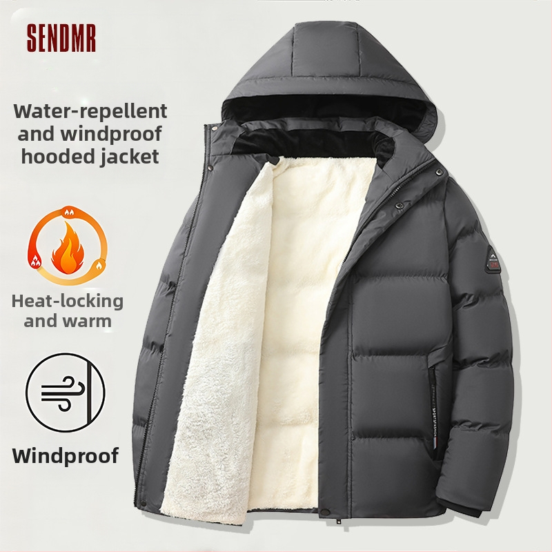Zimski kaput od flisa s podstavom od debele pamučne podloge za tatu, zimska jesensko-zimska muška perjana jakna s pamučnom podlogom za srednje i starije osobe, topla pamučna jakna