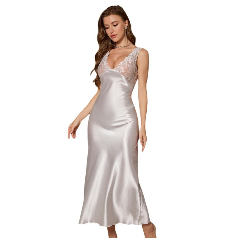 „Temu AliExpress“ tarpvalstybiniai nauji europietiški ir amerikietiški seksualūs stiliaus nėriniuoti dirželiai, prigludę, elegantiški ilgi naktinukai