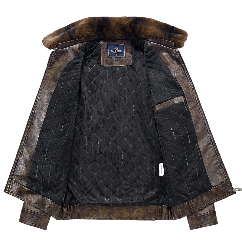 Pánska motocyklová bunda z PU kože s nadýchaným golierom, teplá bunda z továrne, veľkosť L-5XL