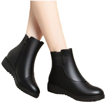 Majčine cipele, kratke čizme od mekane kože, pamučne cipele s mekim dnom, kožne cipele s flis podstavom za srednje i starije osobe, nove zimske čizme, ravne ženske čizme većih veličina