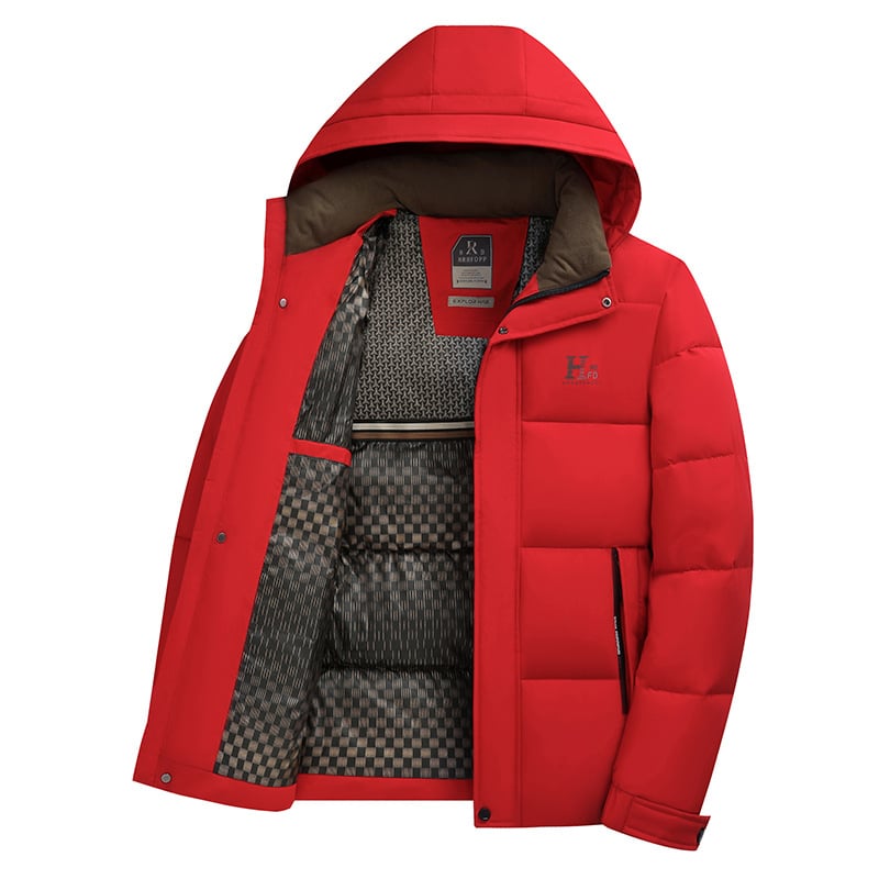 Jachetă de iarnă nouă din bumbac îngroșat pentru bărbați, casual, cald, cu glugă, detașabilă, ușoară, de lux, din bumbac pentru tată