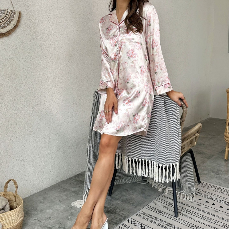 Nova svilena seksi ženska spavaćica, tanka ljetna košulja, ženska pidžama, kućna odjeća, ženska imitacija svile