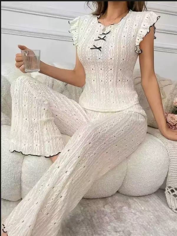 Pijamale de vară pentru femei, cu guler rotund, fără mâneci, cu scobitură, în stil european și american, costum de casă