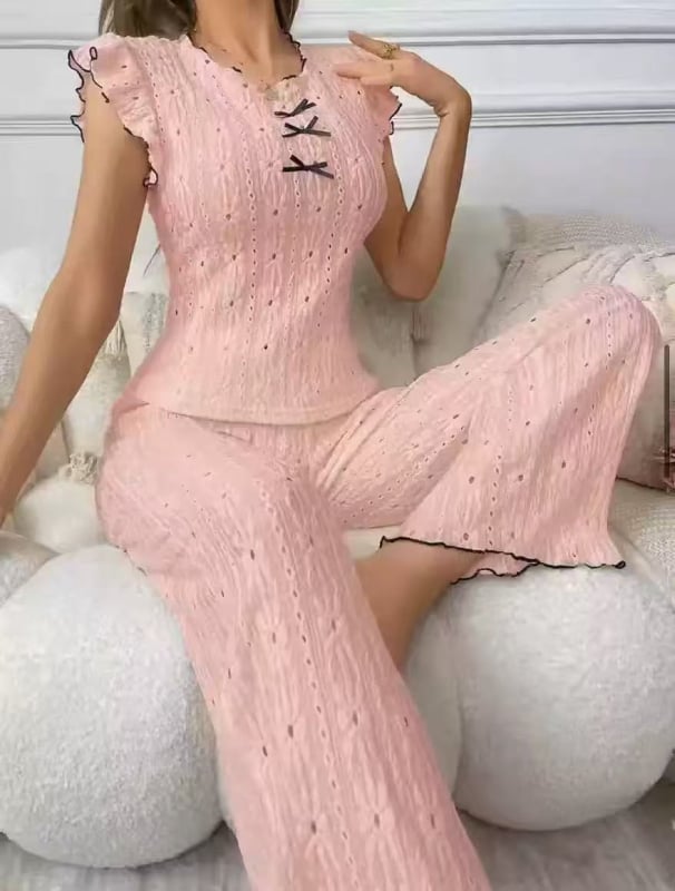 Pijamale de vară pentru femei, cu guler rotund, fără mâneci, cu scobitură, în stil european și american, costum de casă