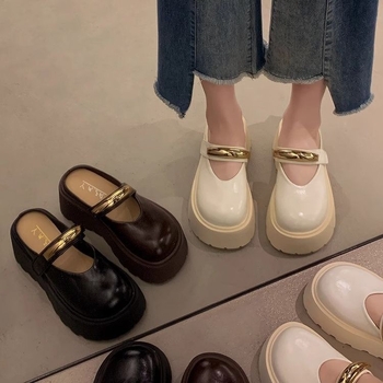 Saboți retro la modă pentru femei, cu talpă groasă, pentru exterior