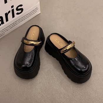 Γυναικεία μοντέρνα ρετρό slip-on τσόκαρα με χοντρή σόλα για υπαίθριες δραστηριότητες