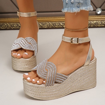 Εξωτερικό Εμπόριο Amazon Νέα Ευρωπαϊκή και Αμερικανική Σέξι Νέα Μόδα Απλή Σφήνα Αδιάβροχα Σανδάλια Scar Διασυνοριακό Καλοκαίρι