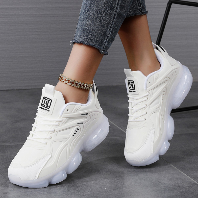 1 vnt. Minimalus užsakymas moteriškiems batams su oro pagalvėmis, patogūs ir kvėpuojantys sportiniai bateliai, amortizuojantys ir slėgį mažinantys bėgimo bateliai, korėjietiško stiliaus laisvalaikio bateliai