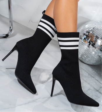 Transfrontaliere 2024 Europa și Statele Unite comerț exterior nou cizme pentru femei, cizme subțiri țesute cu toc înalt, șosete subțiri, cizme mn718-11