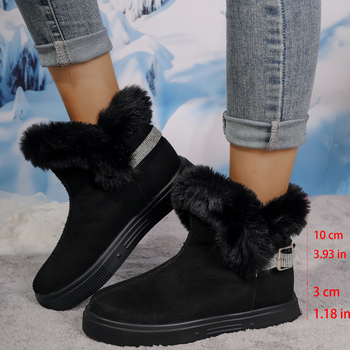 Cizme scurte înghețate pentru femei 2025 iarna caldă cu căptușeală din fleece pentru mame, pantofi din bumbac pentru femei de vârstă mijlocie, cu talpă groasă, antiderapantă, cizme de zăpadă de dimensiuni mari