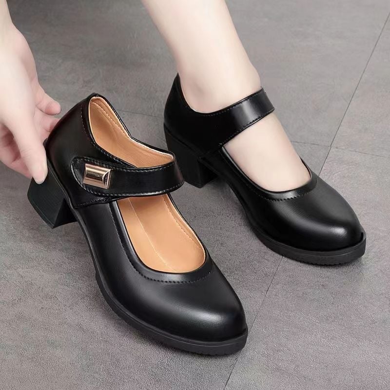 Pantofi de damă din piele moale, cu fund moale, rezistenți la uzură, impermeabili, cu arc, pantofi de lucru, achiziționați în grup micro-întreprinderi, trăiesc o generație de păr