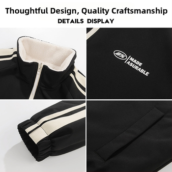 NASA trendikas brändi kahepoolne lambanahast jakk meestele ja naistele sügis- ja talvefliisvoodriga paksendatud soe vabaajakrae hulgimüük