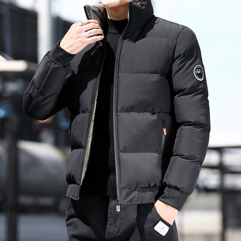Palton transfrontalier Amazon pentru bărbați, toamnă și iarnă, nou, cu bumbac, pentru bărbați, la modă coreeană, cu guler scurt și gros, cu bumbac căptușit