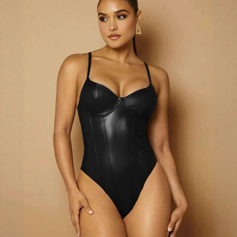 Prekogranična europska i američka bodi odjeća Amazon Novi seksi remen za mršavljenje u struku Čista boja PU kombinezon Fitness Sport