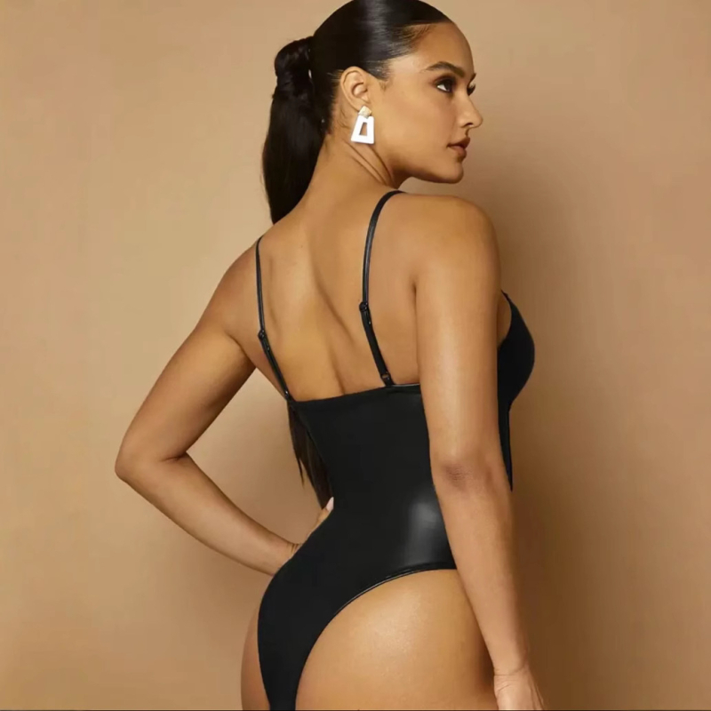 Prekogranična europska i američka bodi odjeća Amazon Novi seksi remen za mršavljenje u struku Čista boja PU kombinezon Fitness Sport