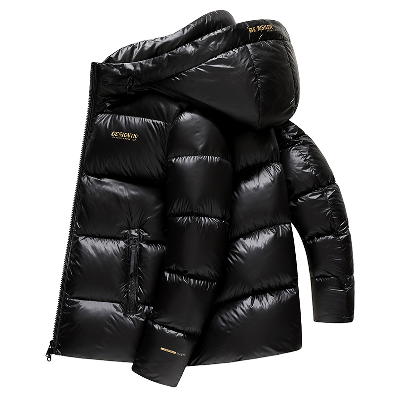 2025 m. žiemos naujas vyriškas pūkinis švarkas su gobtuvu, juodas, šiltas pūkinis vyriškas paltas, „A Generation of RR3523“