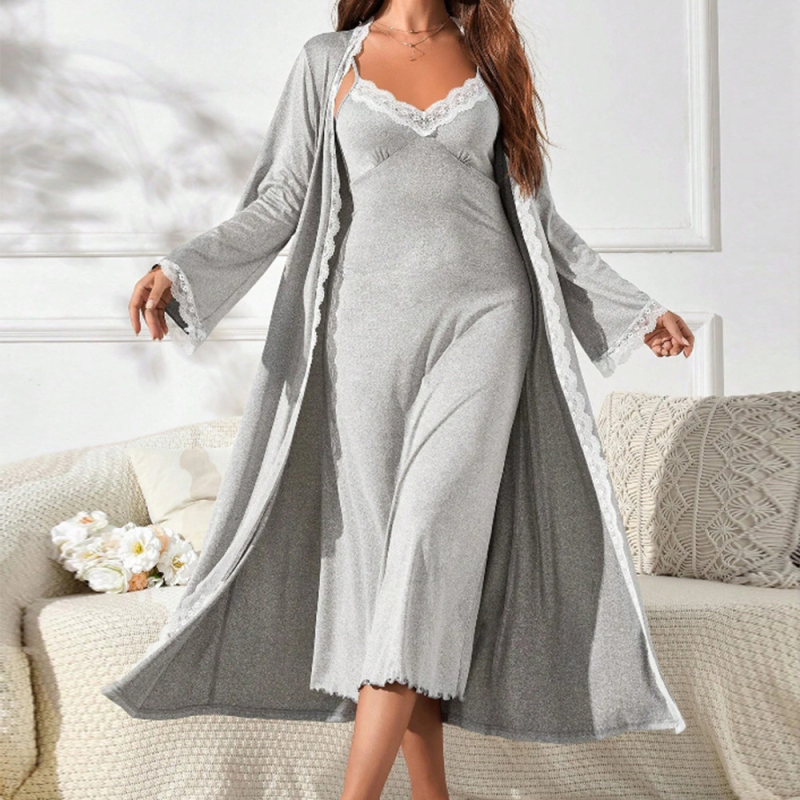 Aliexpress Comerț Exterior Îmbrăcăminte pentru femei 2025 Primăvara și Vara Nou Sexy Home Fashion Costum Șal Dantelă Suspender Fustă lungă