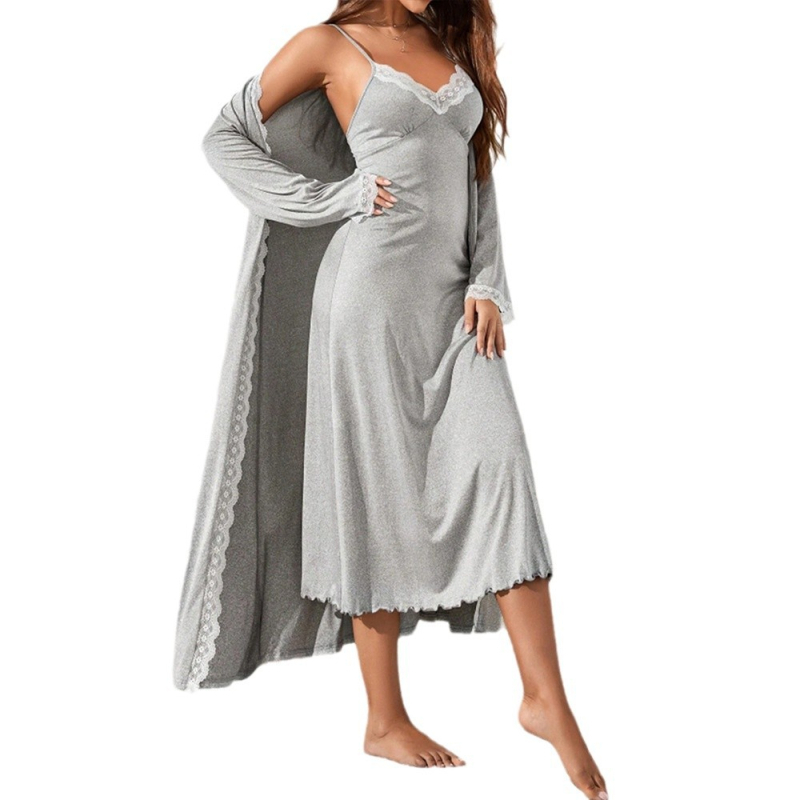 Aliexpress Comerț Exterior Îmbrăcăminte pentru femei 2025 Primăvara și Vara Nou Sexy Home Fashion Costum Șal Dantelă Suspender Fustă lungă