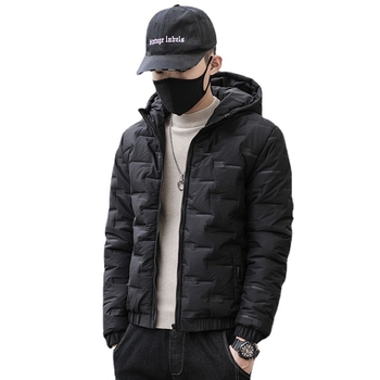 Ανδρικό Μονόχρωμο Βαμβακερό Παλτό με Κουκούλα, Τσαλακωμένο Βαμβακερό Μπουφάν, Ζεστό Μοντέρνο Ανδρικό Παλτό με Βαμβακερή Επένδυση, Χειμερινό Παλτό 2022, Όμορφο Νεανικό Μοντέρνο Παλτό
