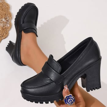 Velike mokasine u britanskom stilu s debelim potplatom za žene, vanjska trgovina, ljeto, novi stil, slip-on cipele s debelom petom, retro male kožne cipele za žene, veleprodaja