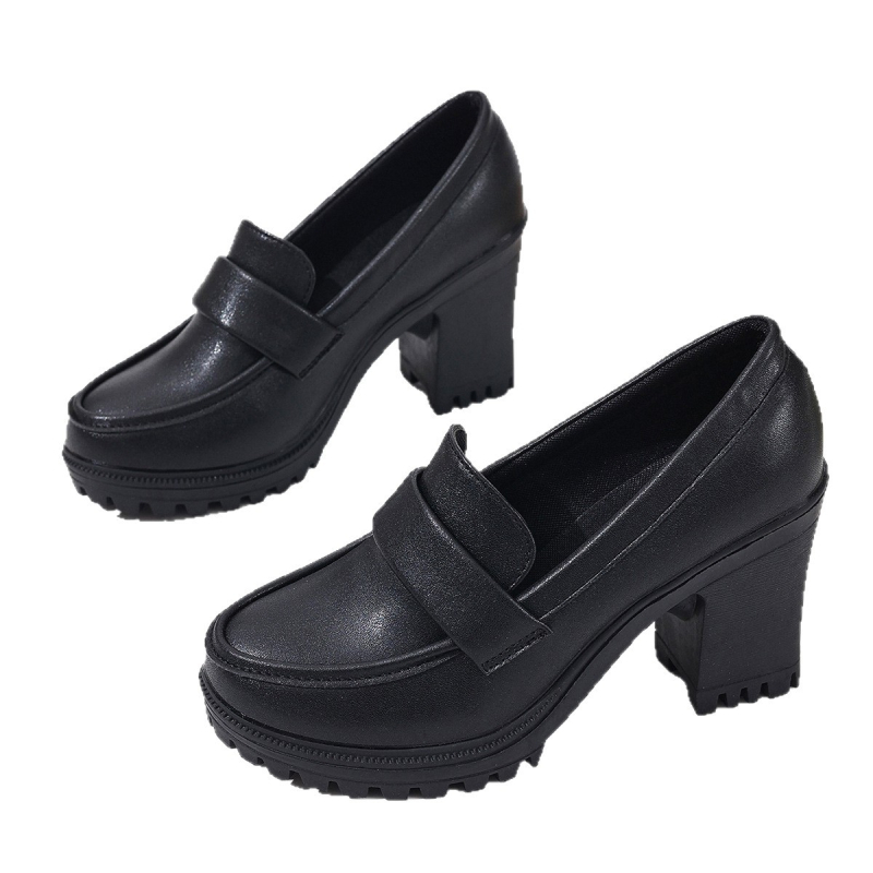 Velike mokasine u britanskom stilu s debelim potplatom za žene, vanjska trgovina, ljeto, novi stil, slip-on cipele s debelom petom, retro male kožne cipele za žene, veleprodaja