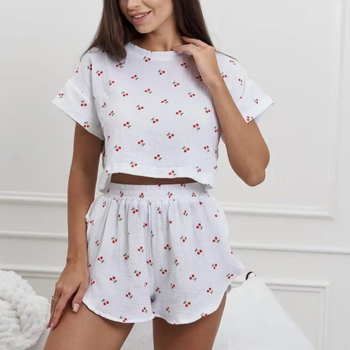 2025 Explosions, nove europske i američke pamučne kratke hlače s pamučnim printom, široke, mekane, ženske, boje trešnje