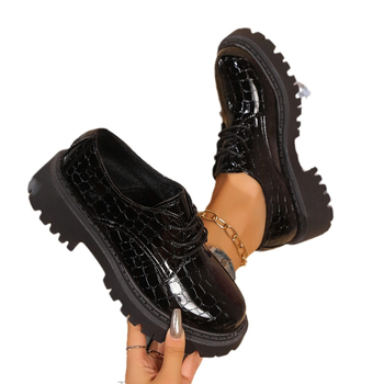 Φθινοπωρινά Γυναικεία Παπούτσια, Νέας Τάξης, Παπούτσια Μονής Επίστρωσης, Χοντρό Τακούνι, Χοντρή Σόλα, Μικρά Δερμάτινα Παπούτσια, Γυναικεία Παπούτσια Lefu σε Βρετανικό Στυλ